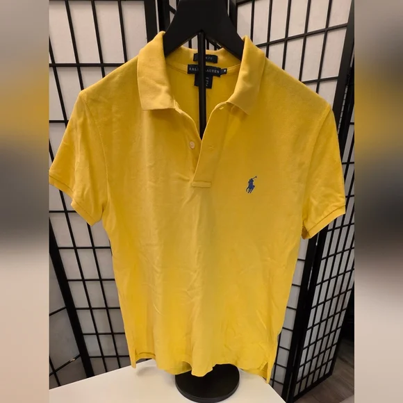 Ralph Lauren Women's Yellow Classic Fit Polo ~ Size Medium - Picture 6 of 9